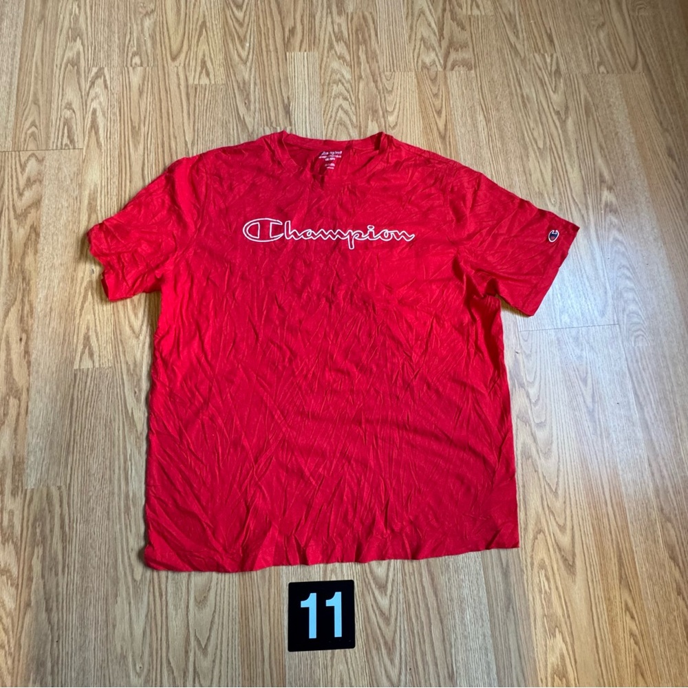 Retro Champion Men's Red T-Shirt XXL